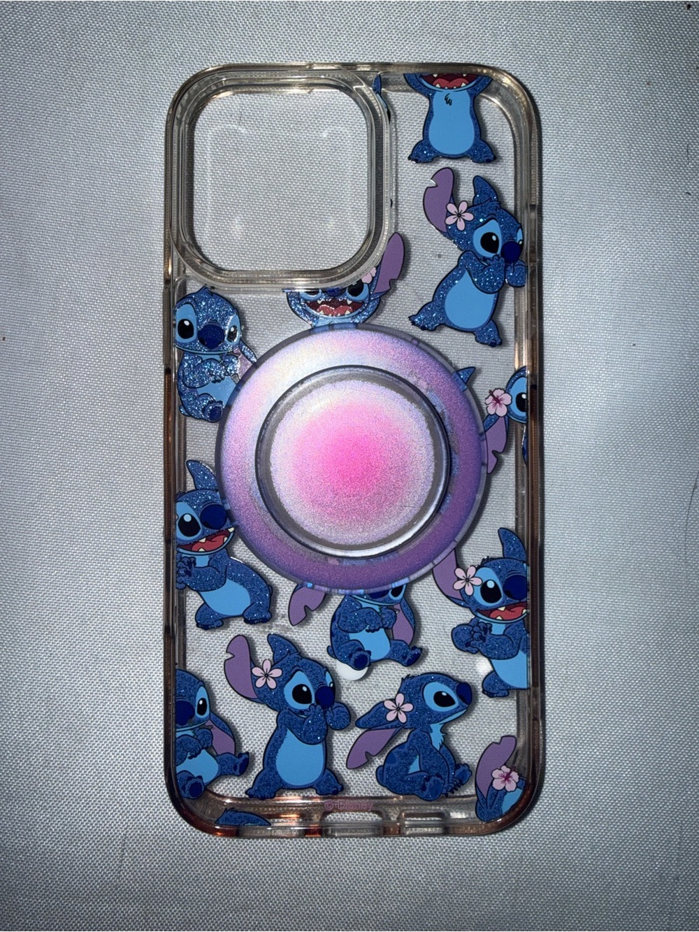 Disney Blue Stitch iPhone 16 ProMax Case & magnetic popsockets & 3x protectors.
